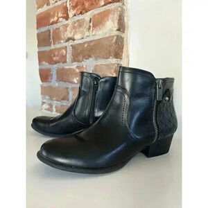 Unisa Black Faux Leather Zippered‎ Ankle Booties Women's Size 8.5